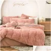 Set di biancheria da letto Set di biancheria da letto in peluche caldo a quattro pezzi King Queen Size Trapunta di lusso Er Federa Piumino Trapunte da letto di marca Alta qualità Dr Dhatb