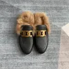 Mezze pantofole di lana da donna indossano 2023 autunno inverno netto in pelle rossa Mueller scarpe di lana piatta piatta calda avvolgente testa pantofole pigre bambini
