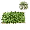 Fleurs décoratives 40M feuilles vertes artificielles tissu saule faux rotin osier brindille guirlande accessoires (vert)