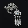 Подвесные ожерелья модные ретро женские кисточки для ожерелья пера ювелирные изделия богемия мечты о ловце