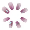 Faux Ongles Violet Strass Facile À Appliquer Supprimer Pour Doigt Nail DIY À La Maison