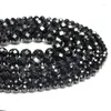 Loose Gemstones Fine Natural Stone Faceted Black Tourmaline Round Gemstone Spacer Beads For Jewelry Making DIY Bracelet Necklace 6/8/10MM