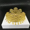 Hair Clips Dubai Gold Color Tiaras Hollow Flowers Women Crown Jewelry Wedding Headpieces Algeria Bridal Gift Bijoux