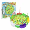 Jouets intelligents Jouets de pêche pour enfants Jeu de pêche rotatif électrique Ensemble de plaques de poisson musicales Jouets de sports de plein air magnétiques pour enfants Cadeaux 230412