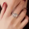 Bague Moissanite en argent sterling 925 3Ct, luxueux sertissage de diamants entièrement artificiels, cadeau de proposition de fiançailles de mariage d'anniversaire