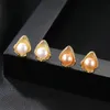 Perlen-Muschel-Ohrstecker, Luxus-Schmuck, modisch, für Damen, plattiert, 18 Karat Gold, Mikro-Set, Zirkon, S925-Silber, exquisite Ohrringe, Damen, Hochzeit, Party, Valentinstag, Geschenk SPC