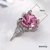 Anéis de casamento em forma de coração simulação rosa anel de zircão feminino para proposta de casamento luxo