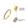 2 mm Bling CZ Stones Pierścień dla kobiet Lady Gold Color ze stali nierdzewnej Shinny Crystal Finger Band Elegancka biżuteria