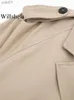 Women's Trench Coats Willshela Women Fashion With Belt Cropped Trench Jacket Vintage Notched Neck Long Sle Fe Chic Lady Coat OutfitsL231113