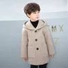 Jas Winter Wollen Jas Voor Jongen 2023 Koreaanse Versie Mode Verdikking Knap Middellange Lengte Warm Houden Casual Kinderkleding 231113