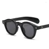 Sunglasses Fashion Oval Leopard Men Women Retro Rivet Round Sun Glasses For Ladies Vintage Small Eyewear Shades UV400
