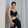 Stage di Usura 2023 Femminile Sexy di Ballo Latino Magliette E Camicette di Pizzo Canotta Specializzata Latino Abbigliamento Reggiseno Costumi di Prestazione YD252