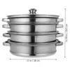 Hervidor doble, 1 olla de acero inoxidable, cesta de vapor de metal, cesta eléctrica para verduras (cuatro capas súper gruesas, 28cm)
