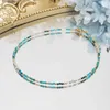 Anklets lii ji turkusowe apatyt chrysocolla naturalny kamień 2 mm amerykański 14 -karatowy złoto kostka 27+3CM ręcznie robiona biżuteria dla kobiet dziewczęta Q231113