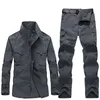 Men's Tracksuits Outdoor Quick-drying Sports Suit Men Spring/summer Breathable Waterproof Tooling Shirt Sweatpants 2 Piece Mountaineering Suit 230413