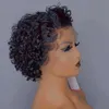 Hair Wigs Pixie Cut Short Curly Wig Lace Front Human Brazilian Remy 6 Inch Preplucked with Baby 250% Density 230413