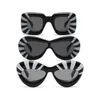Güneş gözlüğü lüks şişirilmiş cateye benzersiz modaya uygun plastik sevimli hip hop 2024 zebra kedi göz lentes de sol gafas şişme güneş gözlüğü