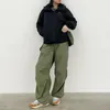 Y2K Streetwear Drawstring Cargo Parachute Pants Hippie Harajuku Loose Draped Low Waist Tech Sporty Trousers Oversize