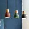 Lampade a sospensione Legno Retro Mini Colore Lampadario a LED Luce Cemento Cemento Illuminazione country Lampada a sospensione Decorazione Apparecchi per soggiorno