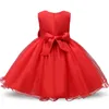 Girl's Dresses Girls Christmas Dress for Kids Lace Flower Princess Dress Children Big Bow Wedding Birthday Party Vestidos Year Costume 230412