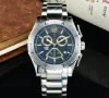 2022 men's luxury waterproof wristwatch men's timing multi-functional non-embroidered steel strap wristwatch calendar bu2058