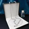 Pendant Necklaces Freshwater Pearl Gray Near Round 8-9mm Long Necklace 80cm Nature FPPJ Wholesale Beads