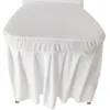 30pcs 주름 치마 의자 덮개 흰색 스판덱스 파티 웨딩 연회 폴리 에스테르 식당 의자를위한 미끄러짐
