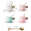 Tassen Keramik Kaffeetasse und Untertasse Löffel Set Tasse Handbemalt Goldrand Home Afternoon Tea