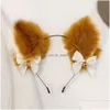 Outros acessórios de moda Beautif Masquerade Halloween Cat Orelhas Headwear Cosplay Ear Party Costume Bell Headband Acessórios de cabeloCospl Dhgqh