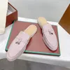 Flippers casuais para sapatos femininos sandálias clássicas panos de caça-mocinhos de cashmere