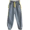 Jeans Mode garçons pantalons 3 5 6 7 8 9 10 ans garçons vêtements Denim pantalon côté épissure ruban jean pour garçons enfants pantalons pantalons 230413