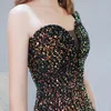 Mermaid Sleeveless Evening Gown Sexy Slim Fit Custom Made Sequined Side Split Women Long Evening Dresses