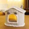 Niche d'intérieur confortable pour chien, lit pliable pour animal de compagnie, nid chaud d'hiver pour chat avec coussin pour petits, moyens et grands chiens, accessoires pour animaux de compagnie, nouveau