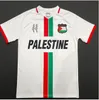 2024 Palestine Soccer Jerseys Noir Center Stripe Rouge Vert Football Chemise Guerre Justice March Football Uniforme S-4XL