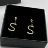 Domineering Snake -vormige oorbellen Designer Stud -oorbellen Letter Pendant Earring Mode metalen sieraden