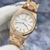 Ap Swiss Luxury Watch Royal Oak Series 67651or Original Diamond 18k Rose Gold Quartz Relógio feminino Gold Shell Gold Band Cartão de crédito 8r6n