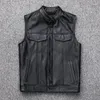 Men's Vests PU Vest Button Motorcycle Casual Leather Colete Masculino Coletes Steampunk Chaleco Chalecos Para Hombre