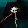 Hair Clips Chinese Wooden Sticks Forks Flower Headpiece Pendant Hairpins Pearl Butterfly Head Jewelry Women Girls Bun Maker