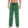 Men's Sleepwear Mens Christmas Pants Snowflake Print Xmas Pajama Holiday Pajamas For Lounging Sleeping Party Drawstring Loose Trousers