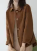 Women's Wool Blends Short Coats for Women Autumn Winter Fashion Woolen Jackets Pockets Solid Color Camel Black Polo Collar Coat Ladies High Quality 231102