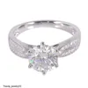 Necklace Moissanite White Gold Plated Engagement ring 6.5mm 4H Bright moissanite Diamond 925 Sterling Silver Women ring for Gift