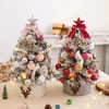 Juldekorationer DIY Artificial Tree med LED mini Desktop Pine PVC Decoration Year Ornament 4560cm 231113