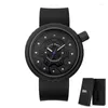 Relógios de pulso Oulm Marca Exclusiva Esportes Masculino Preto Quartzo Ponteiro Vermelho Silicone Strap Rodada Engrenagem Relógio Relogios Masculinos de Luxo Original