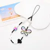 Étui de téléphone portable à faire soi-même, chaîne à breloques, bracelets anti-perte, bracelets faits à la main, lanière en acrylique, porte-clés papillon, perles colorées, cordon de suspension universel