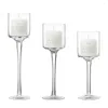 Candle Holders 3PCS Tall Glass Holder Votive Transparent Candlestick Tealight For Weddings Parties And Home Decor