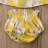 Clothing Sets 0-2T Baby Girl Floral Tops Born Yellow Dress Shorts Pants Girls Sleeveless Clothes 3PCS Set Summer Outfits