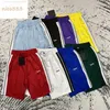 Mäns shorts färger ljusblå regnbågsida vita ränder män kvinnor avslappnad sport andningsmode mångsidig kuanso fem byxor
