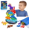 Dinosaure Jouets Blocs En Bois Empilant Montessori Jouet Jeu De Compétition D'équilibre Pour La Famille Pâques Et Cadeaux D'anniversaire Pour Les Enfants