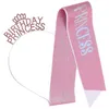 Bandanas Crown pannband axel rem klädtillbehör Glitter födelsedag Sash Fabric Party Decor