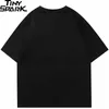 Herren T-Shirts Männer T-Shirt Streetwear Lustiges Totenkopf-Skelett-Grafik-T-Shirt Hipster Hip Hop Harajuku-T-Shirt Baumwolle Unisex-Oberteile T-Shirts Schwarz 230413